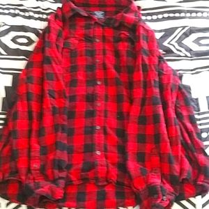 Plaid button-up shirt